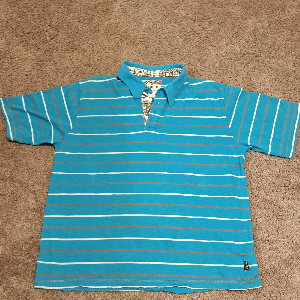 World Industries Blue Striped Men's Polo Shirt